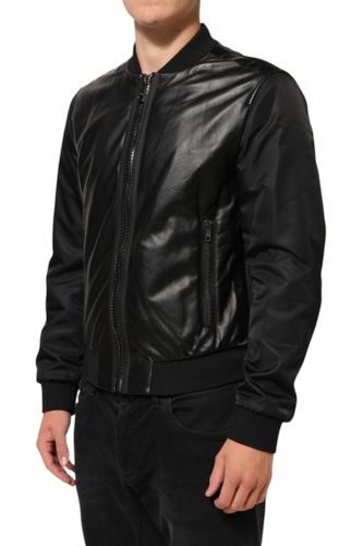 Leather Nylon FullZip Blouson Men's Jacket (Pre-Owned) - Dolce & Gabbana - Modalova