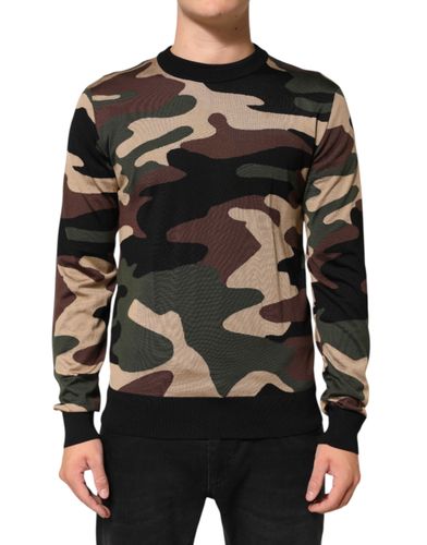 Camouflage Crew Neck Men Pullover Men's Sweater - Dolce & Gabbana - Modalova
