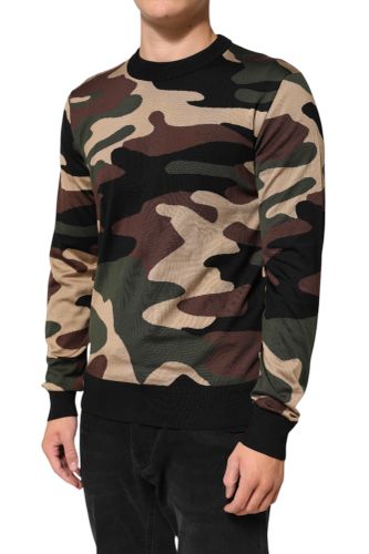Camouflage Crew Neck Men Pullover Men's Sweater - Dolce & Gabbana - Modalova