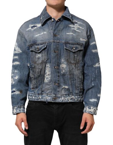 Cotton Tattered Denim Blouson Men's Jacket (Pre-Owned) - Dolce & Gabbana - Modalova