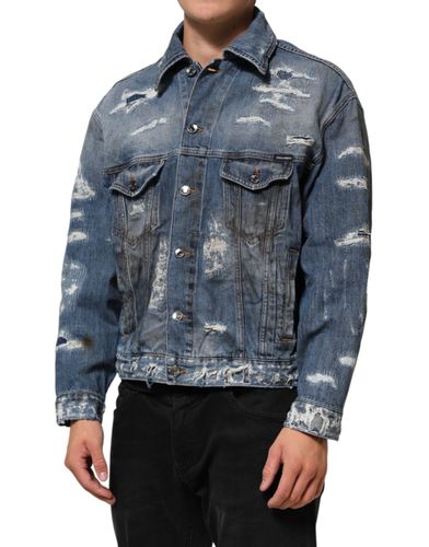 Cotton Tattered Denim Blouson Men's Jacket (Pre-Owned) - Dolce & Gabbana - Modalova