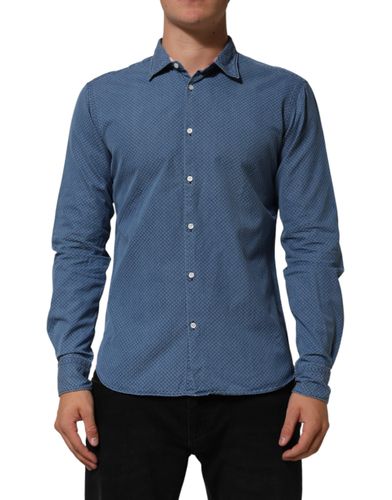 Cotton Slim Fit Collared Long Sleeve Casual Men's Shirt (Pre-Owned) - AGLINI - Modalova