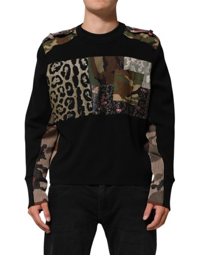 Patchwork Crew Neck Pullover Men's Sweater - Dolce & Gabbana - Modalova