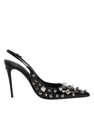 Studded Leather Heels Slingbacks Women's Shoes - Dolce & Gabbana - Modalova