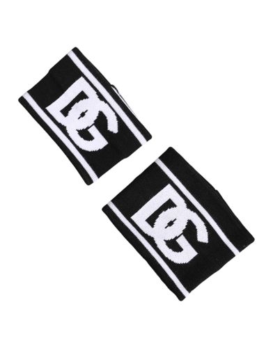 Black White DG Logo Cotton 1 Pair One Men's Wristband - Dolce & Gabbana - Modalova