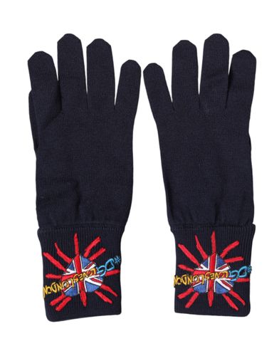 Wool Knit #DMen'sLondon Embroidered Mitten Men's Gloves - Dolce & Gabbana - Modalova