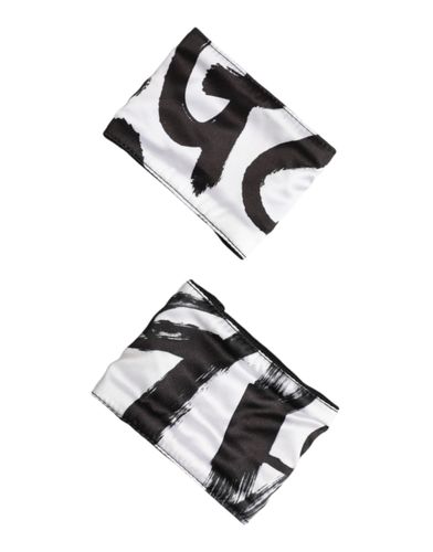 Black White DG Logo Silk 1 Pair Men's Wristband - Dolce & Gabbana - Modalova