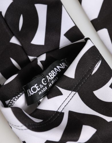 Black White DG Logo Elbow Length Mitten Women's Gloves - Dolce & Gabbana - Modalova