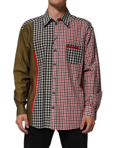 Cotton Collared Checkered Men's Shirt - Dolce & Gabbana - Modalova