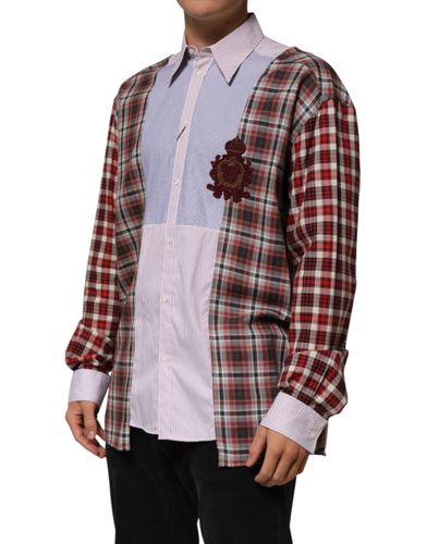 Cotton Collared Checkered Men's Shirt - Dolce & Gabbana - Modalova