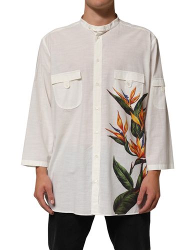 Cotton Floral Print Button Down Men's Shirt - Dolce & Gabbana - Modalova