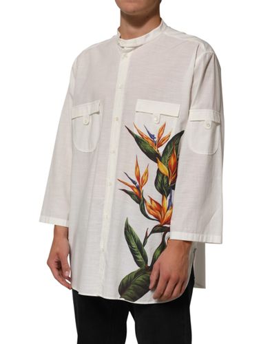 Cotton Floral Print Button Down Men's Shirt - Dolce & Gabbana - Modalova