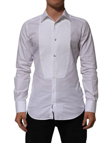 Cotton Collared Bib GOLD Dress Men's Shirt (Pre-Owned) - Dolce & Gabbana - Modalova
