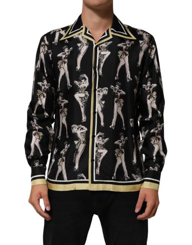 Silk Pin Up Printed Button Down Men's Shirt - Dolce & Gabbana - Modalova