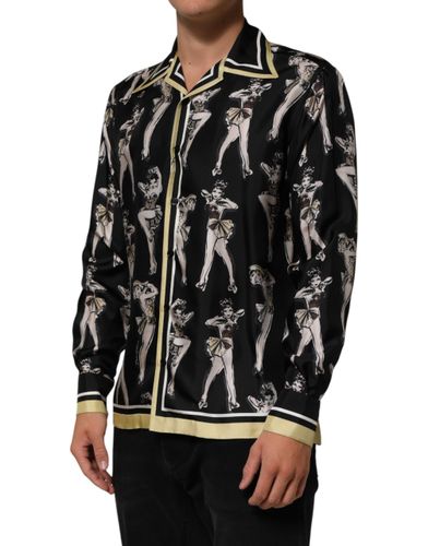 Silk Pin Up Printed Button Down Men's Shirt - Dolce & Gabbana - Modalova