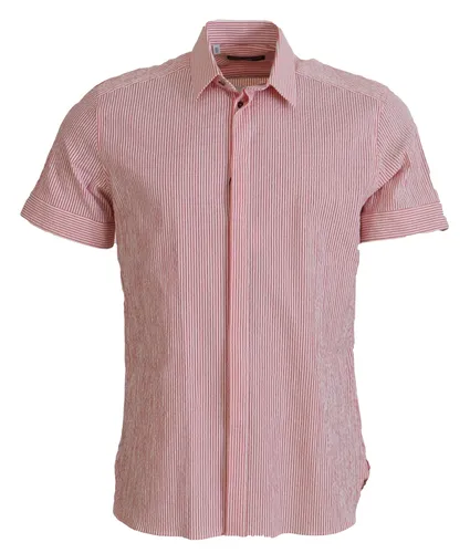 Red White Striped Cotton Short Sleeve Men's Shirt - Dolce & Gabbana - Modalova