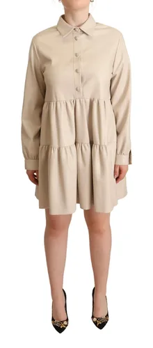 Leather Long Sleeves Collared A-line Mini Women's Dress (Pre-Owned) - Jucca - Modalova