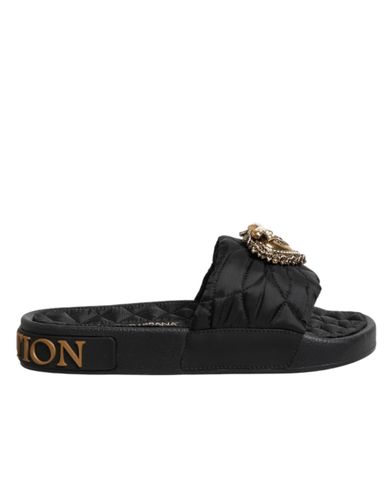 Devotion Matelassé Leather Slides Women's Shoes - Dolce & Gabbana - Modalova