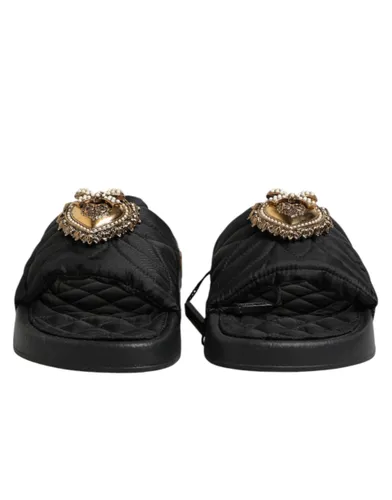 Devotion Matelassé Leather Slides Women's Shoes - Dolce & Gabbana - Modalova