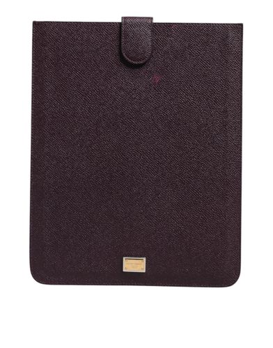Dark Leather Logo Plaque Cover Sleeve Tablet Men's Case (Pre-Owned) - Dolce & Gabbana - Modalova
