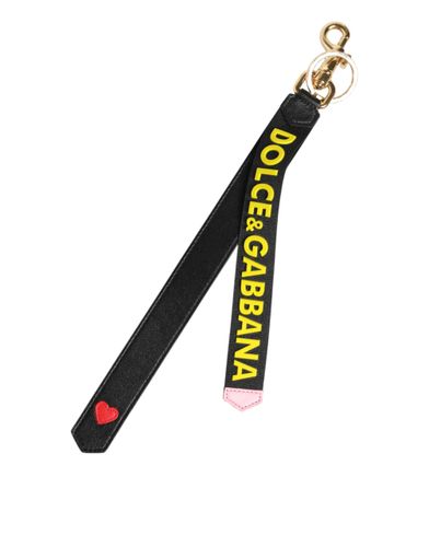 Yellow Logo Letaher Brass Holder Keychain Keyring - Dolce & Gabbana - Modalova
