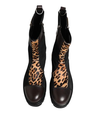 Leopard Mid Calf Boots Men's Shoes - Dolce & Gabbana - Modalova