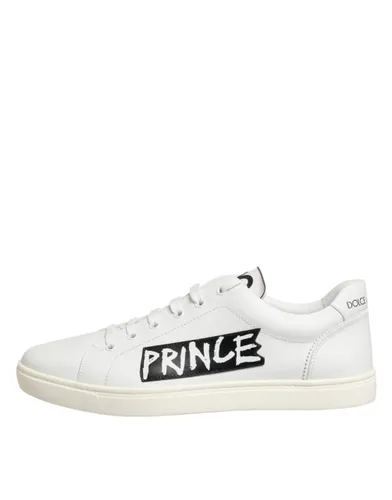 White Prince Leather Low Top Men Sneakers Men's Shoes (Pre-Owned) - Dolce & Gabbana - Modalova