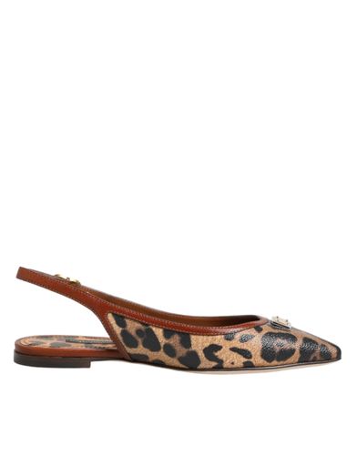 Leopard Slingback Flats Sandals Women's Shoes - Dolce & Gabbana - Modalova