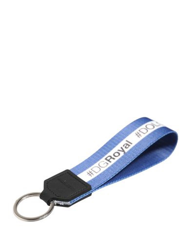 White Blue Logo Polyester PVC Holder Keychain Keyring - Dolce & Gabbana - Modalova