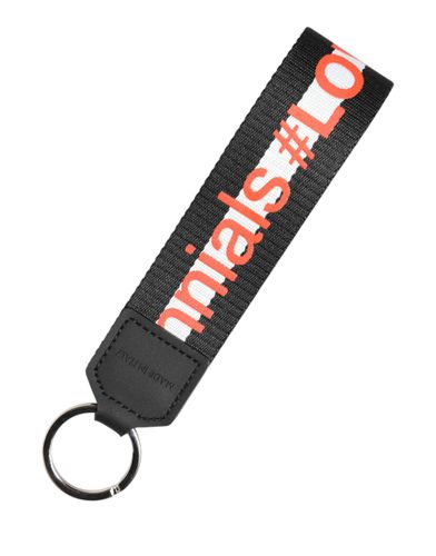 Black Logo Polyester Silver Brass Holder Keychain Keyring - Dolce & Gabbana - Modalova