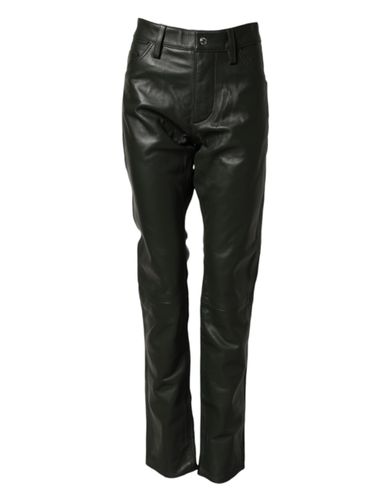 Full Grain Leather Mid Waist Trouser Men's Pants - Dsquared² - Modalova