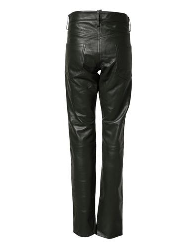 Full Grain Leather Mid Waist Trouser Men's Pants - Dsquared² - Modalova