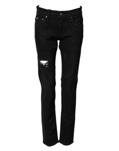 Tattered Cotton Men Skinny Denim Men's Jeans - Dolce & Gabbana - Modalova