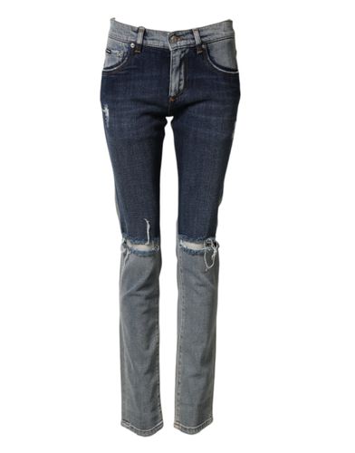 Two Tone Cotton Men Skinny Denim Men's Jeans - Dolce & Gabbana - Modalova