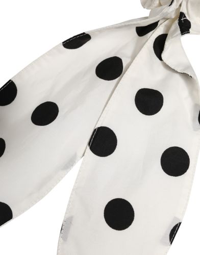 Scrunchie White Cotton Polka Dot Scarf Tie Accessory Women's Hair - Dolce & Gabbana - Modalova