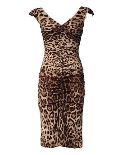 Leopard Sleeveless Sheath Midi Women's Dress - Dolce & Gabbana - Modalova