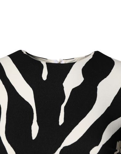 Black White Zebra Viscose Sheath Midi Women's Dress (Pre-Owned) - Dolce & Gabbana - Modalova