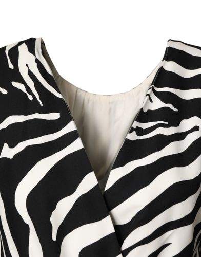 Black White Zebra Silk Sheath Mini Women's Dress (Pre-Owned) - Dolce & Gabbana - Modalova