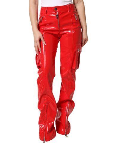 Glossy Polyester Cargo Boot Cut Women's Pants - Dolce & Gabbana - Modalova