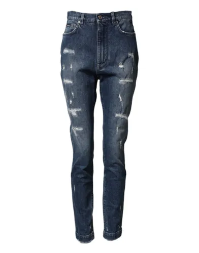 Distressed Washed Logo GRACE Denim Women's Jeans - Dolce & Gabbana - Modalova