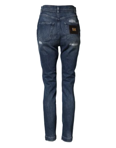 Distressed Washed Logo GRACE Denim Women's Jeans - Dolce & Gabbana - Modalova