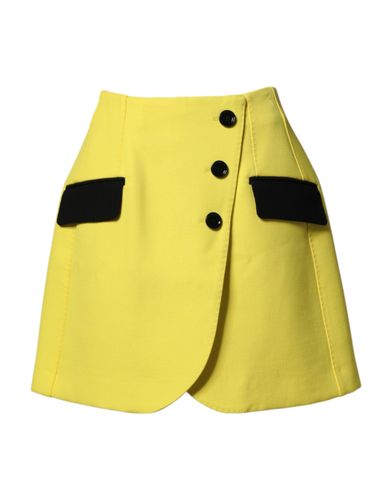 Wool Buttoned High Waist Mini Women's Skirt - Dolce & Gabbana - Modalova