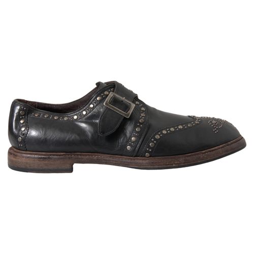 Leather Monk Strap Studded Dress Men's Shoes - Dolce & Gabbana - Modalova