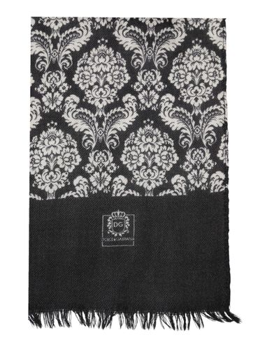 Black White Damask Patterned Lace Men Men's Scarf (Pre-Owned) - Dolce & Gabbana - Modalova