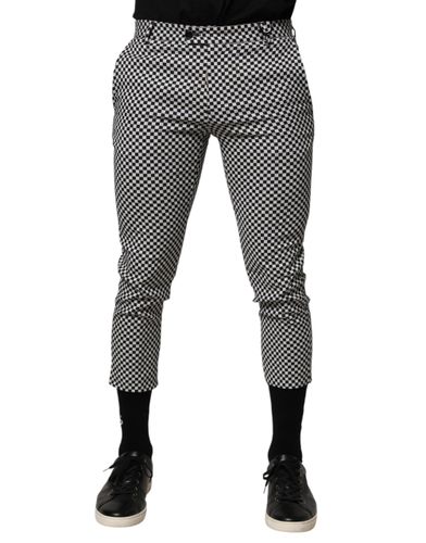 Black White Checkered Men Cropped Men's Pants (Pre-Owned) - Daniele Alessandrini - Modalova