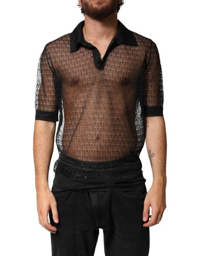Sheer Short Sleeves Casual Polo Men's Top - Dolce & Gabbana - Modalova
