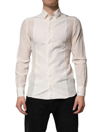 Silk Men GOLD Dress Formal Men's Shirt (Pre-Owned) - Dolce & Gabbana - Modalova
