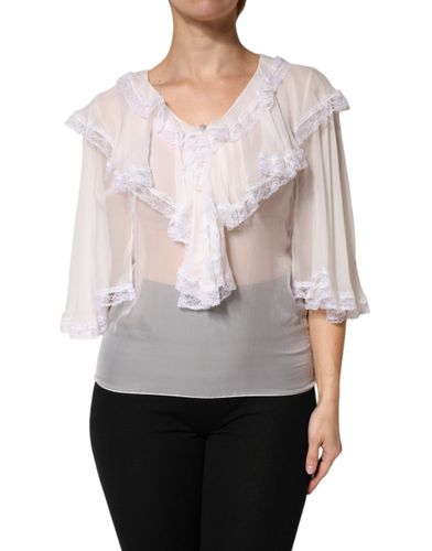Ruffles Lace Long Sleeve Blouse Women's Top (Pre-Owned) - Dolce & Gabbana - Modalova