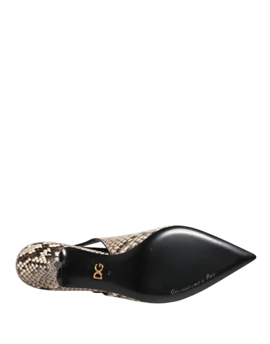 Leather Heels Slingback Women's Shoes - Dolce & Gabbana - Modalova