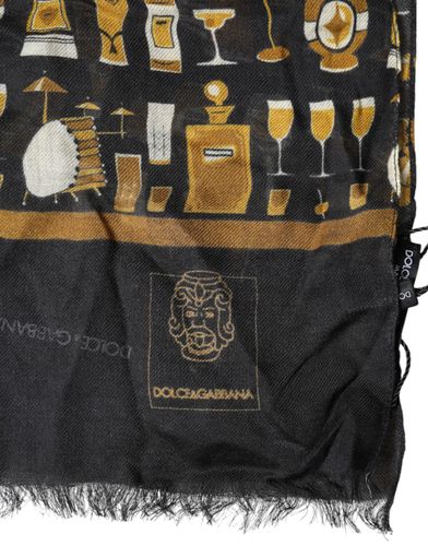 Jazz Club Print Neck Wrap Shawl Men's Scarf - Dolce & Gabbana - Modalova